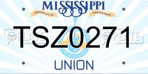 TSZ0271 Mississippi License Plate