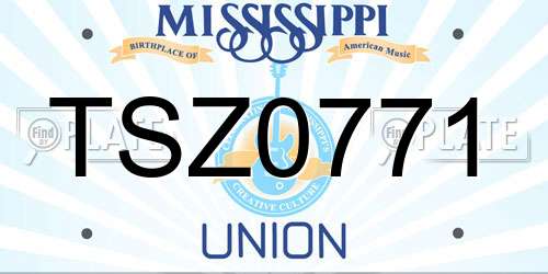 TSZ0771 Mississippi License Plate