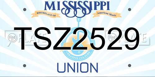 TSZ2529 Mississippi License Plate