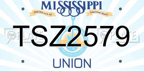 TSZ2579 Mississippi License Plate