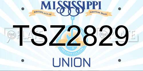 TSZ2829 Mississippi License Plate