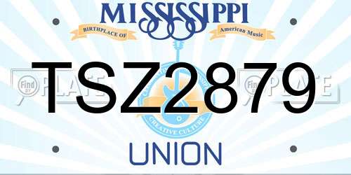TSZ2879 Mississippi License Plate