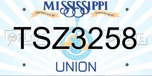 TSZ3258 Mississippi License Plate