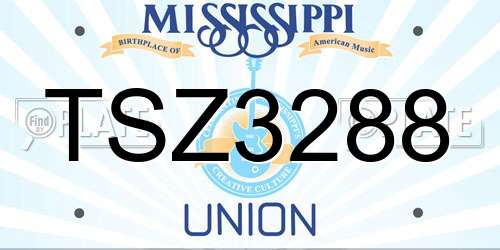 TSZ3288 Mississippi License Plate