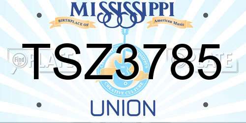 TSZ3785 Mississippi License Plate