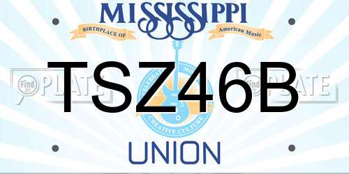 TSZ46B Mississippi License Plate