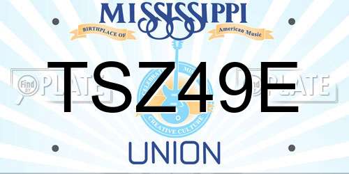 TSZ49E Mississippi License Plate