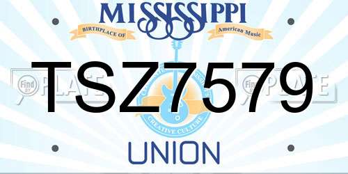 TSZ7579 Mississippi License Plate