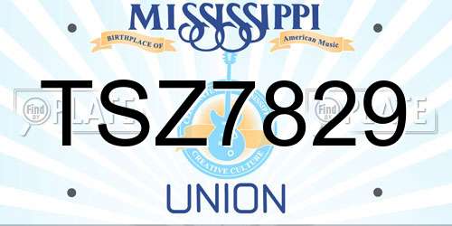 TSZ7829 Mississippi License Plate