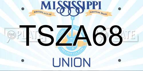 TSZA68 Mississippi License Plate
