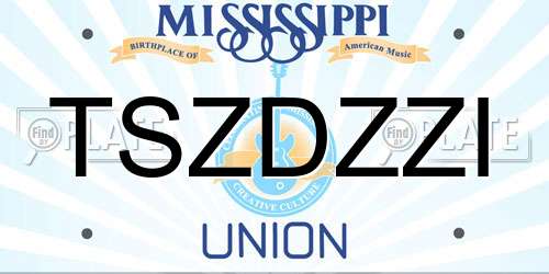 TSZDZZI Mississippi License Plate