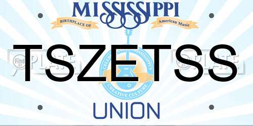 TSZETSS Mississippi License Plate