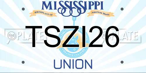 TSZI26 Mississippi License Plate