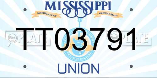 TT03791 Mississippi License Plate