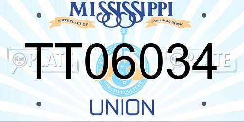 TT06034 Mississippi License Plate