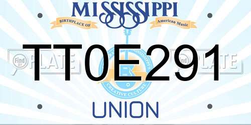 TT0E291 Mississippi License Plate