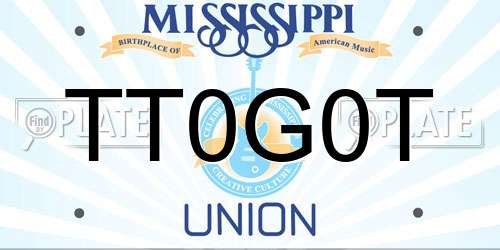 TT0G0T Mississippi License Plate