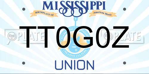 TT0G0Z Mississippi License Plate