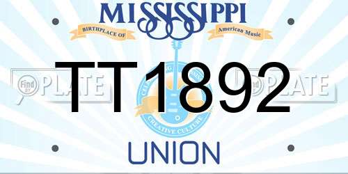 TT1892 Mississippi License Plate
