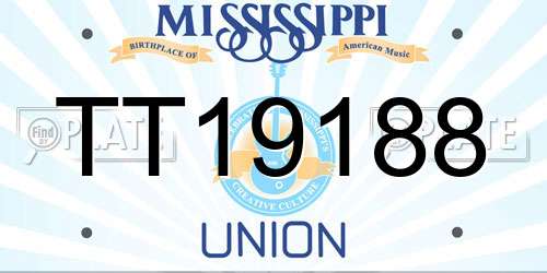 TT19188 Mississippi License Plate