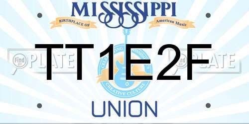 TT1E2F Mississippi License Plate