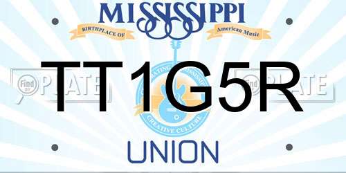 TT1G5R Mississippi License Plate