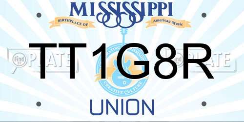 TT1G8R Mississippi License Plate