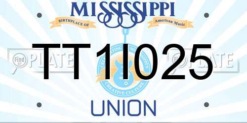 TT1I025 Mississippi License Plate