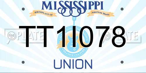 TT1I078 Mississippi License Plate