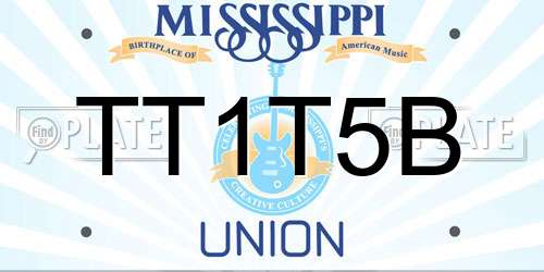 TT1T5B Mississippi License Plate