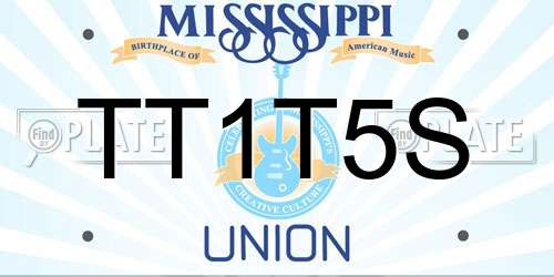TT1T5S Mississippi License Plate