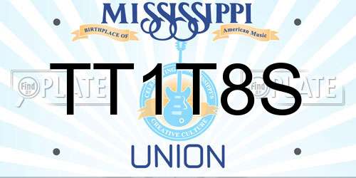 TT1T8S Mississippi License Plate