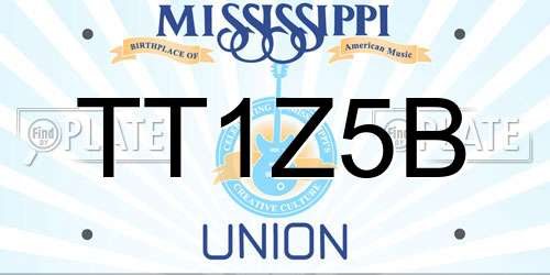 TT1Z5B Mississippi License Plate