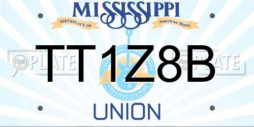 TT1Z8B Mississippi License Plate