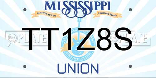 TT1Z8S Mississippi License Plate