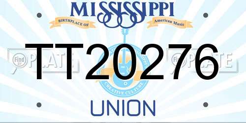 TT20276 Mississippi License Plate