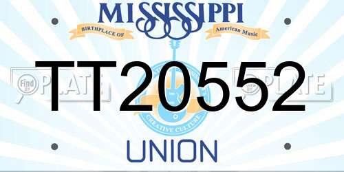 TT20552 Mississippi License Plate