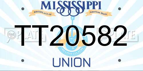 TT20582 Mississippi License Plate