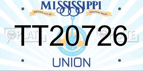 TT20726 Mississippi License Plate
