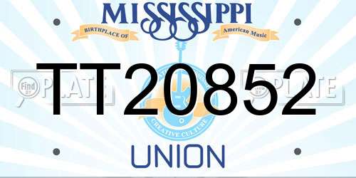 TT20852 Mississippi License Plate