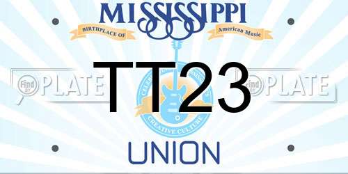 TT23 Mississippi License Plate