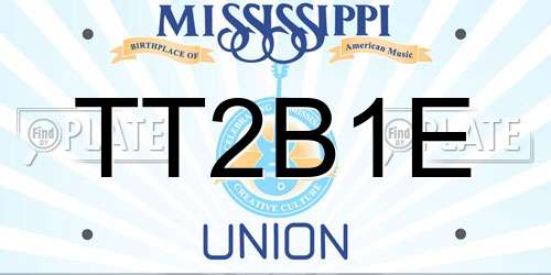 TT2B1E Mississippi License Plate