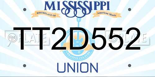 TT2D552 Mississippi License Plate