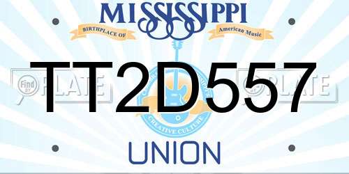 TT2D557 Mississippi License Plate
