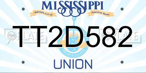 TT2D582 Mississippi License Plate