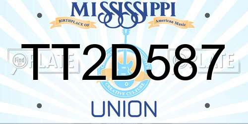 TT2D587 Mississippi License Plate