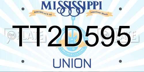 TT2D595 Mississippi License Plate