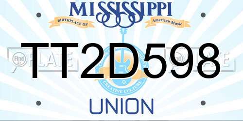 TT2D598 Mississippi License Plate