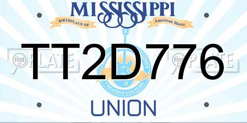 TT2D776 Mississippi License Plate