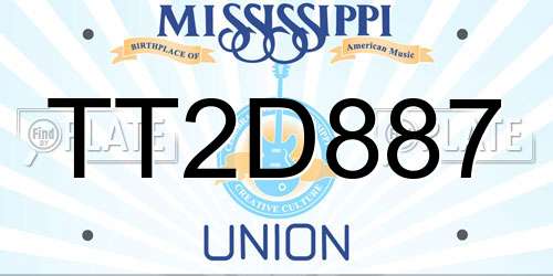 TT2D887 Mississippi License Plate
